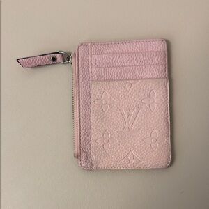 Pink Monogram Card Case Wallet